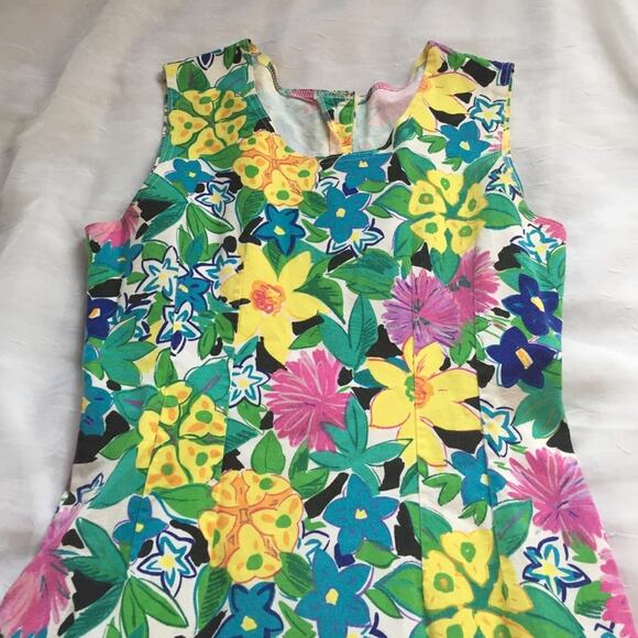 Vintage 90s Express cotton floral sheath dress, size 9 - Picture 4 of 6